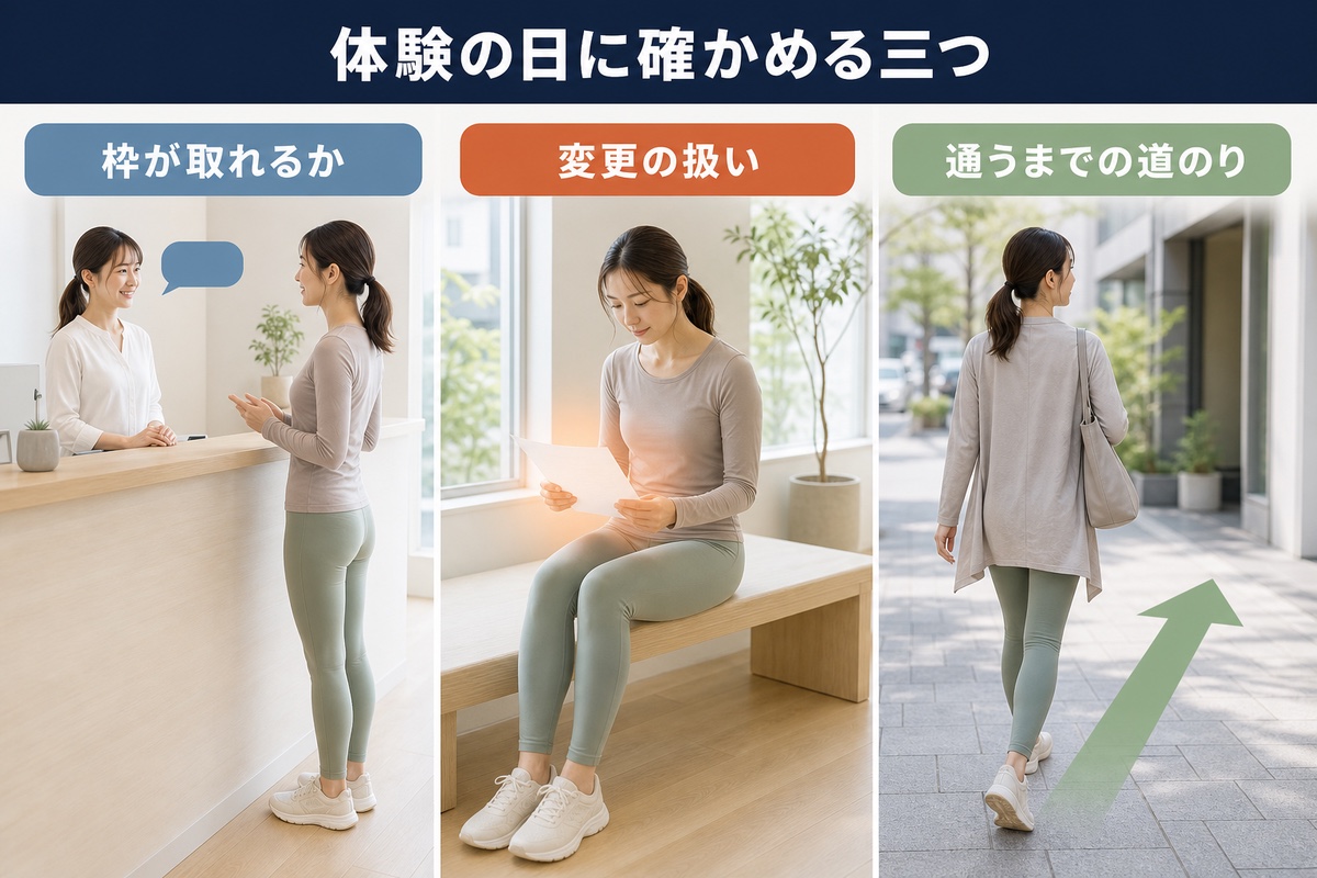 通う前に確かめる3つ。予約の取りやすさ、変更の扱い、店舗の通いやすさ