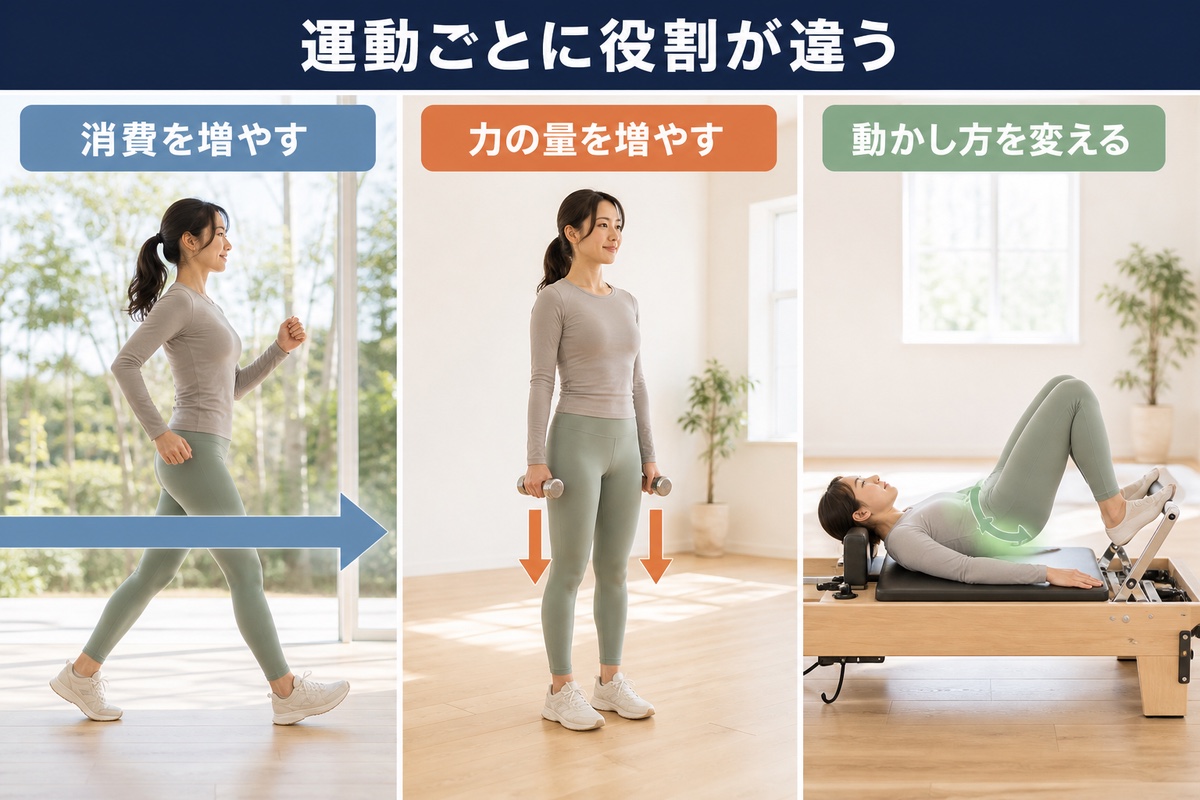 狙いが違う。消費を増やす運動と、動かし方を変える運動