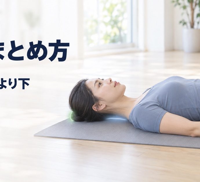 ピラティスの髪型。仰向けで邪魔にならないまとめ方