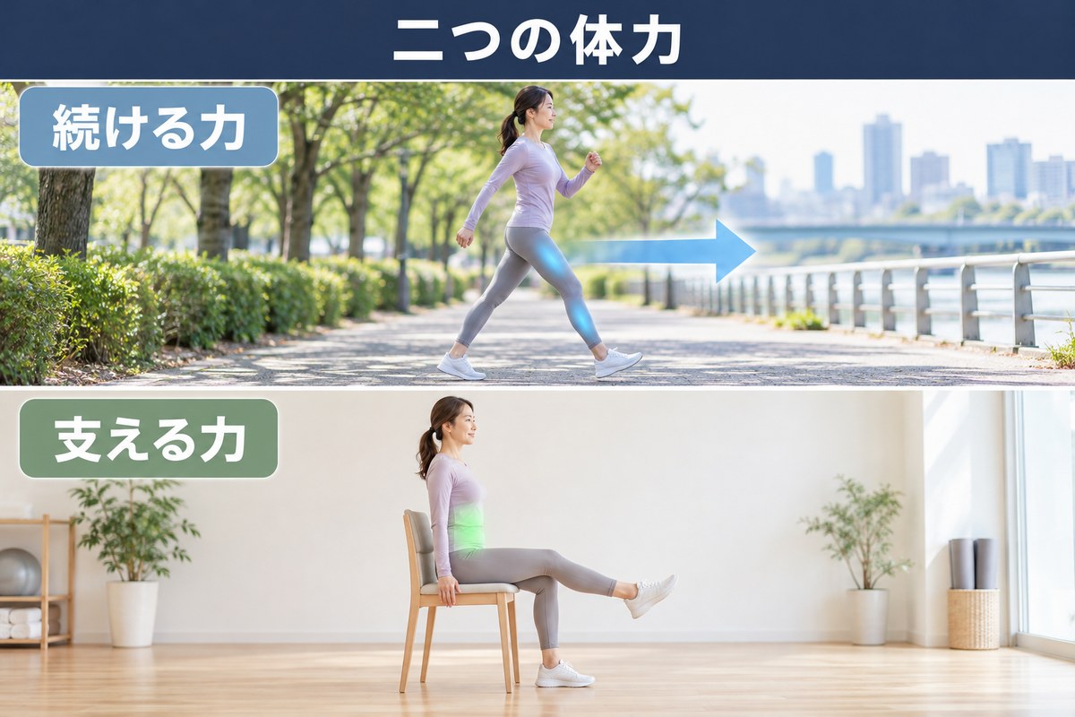 続ける力と、支える力。体力の2つの側面の対比